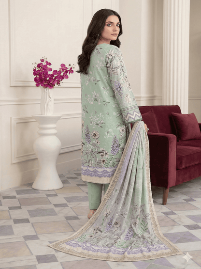 Unstitched Digital Printed Lawn 3 Piece Suit
