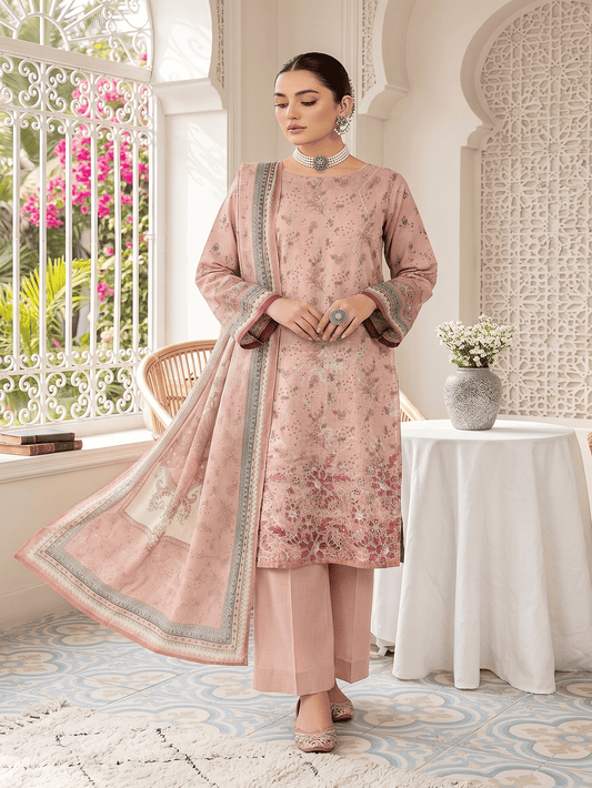 Unstitched Printed Lawn 3 Piece Suit
