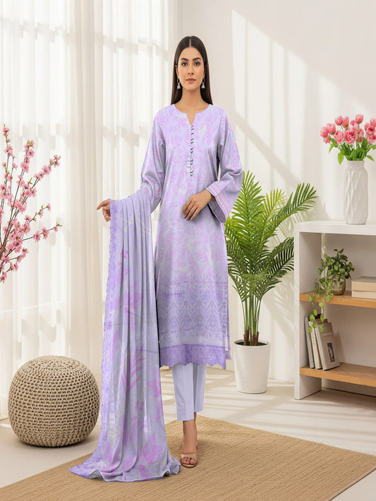Unstitched Printed Lawn 3 Piece
