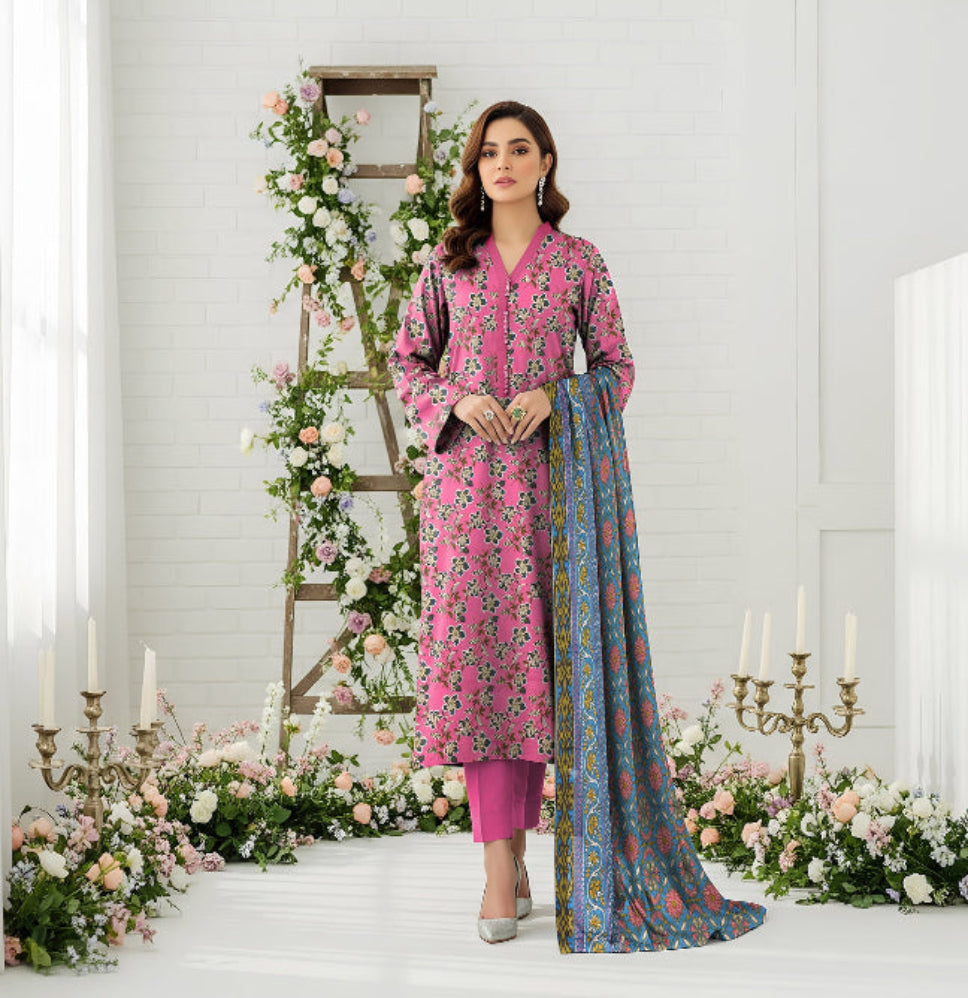 Unstitched Printed Lawn 3 Piece