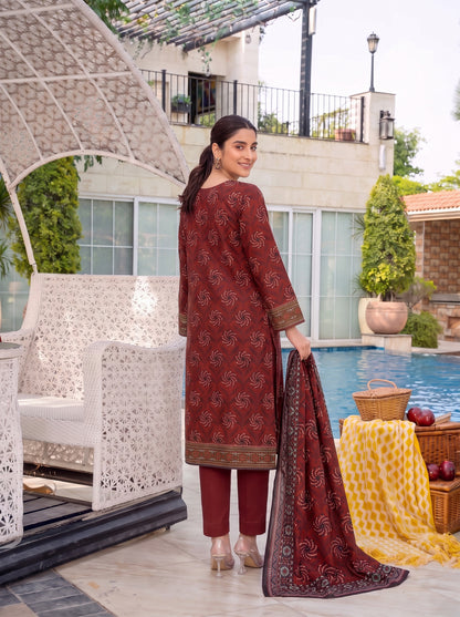 Unstitched Printed Lawn 3 Piece