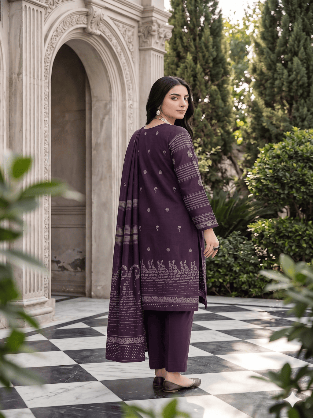 Jacquard Brosha Lawn 3 Piece Suit Unstitched