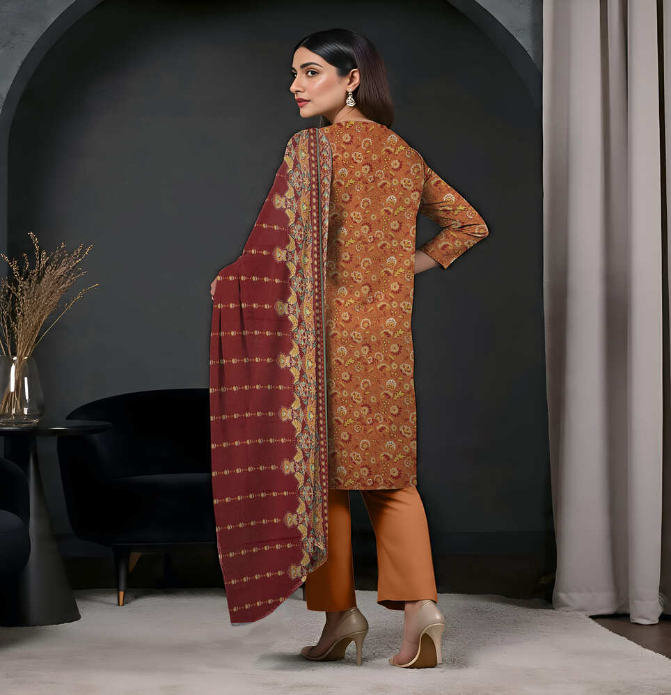 Unstitched Printed Lawn 3 Piece
