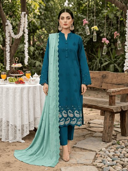 Teal 3-Piece Lawn Suit