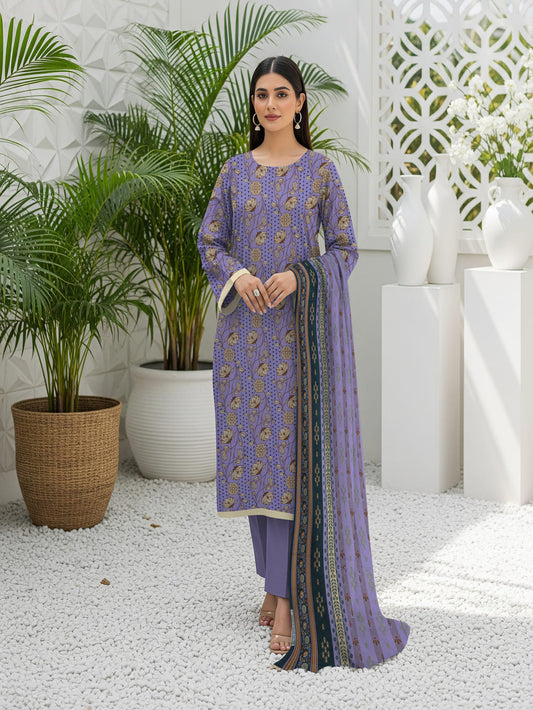Unstitched Printed Lawn 3 Piece