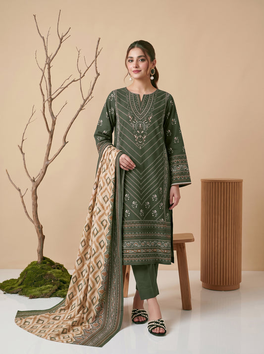 Unstitched Printed Lawn 3 Piece