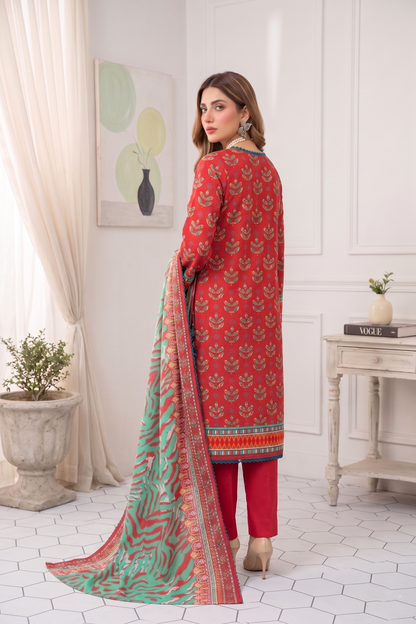 Unstitched Printed Lawn 3 Piece