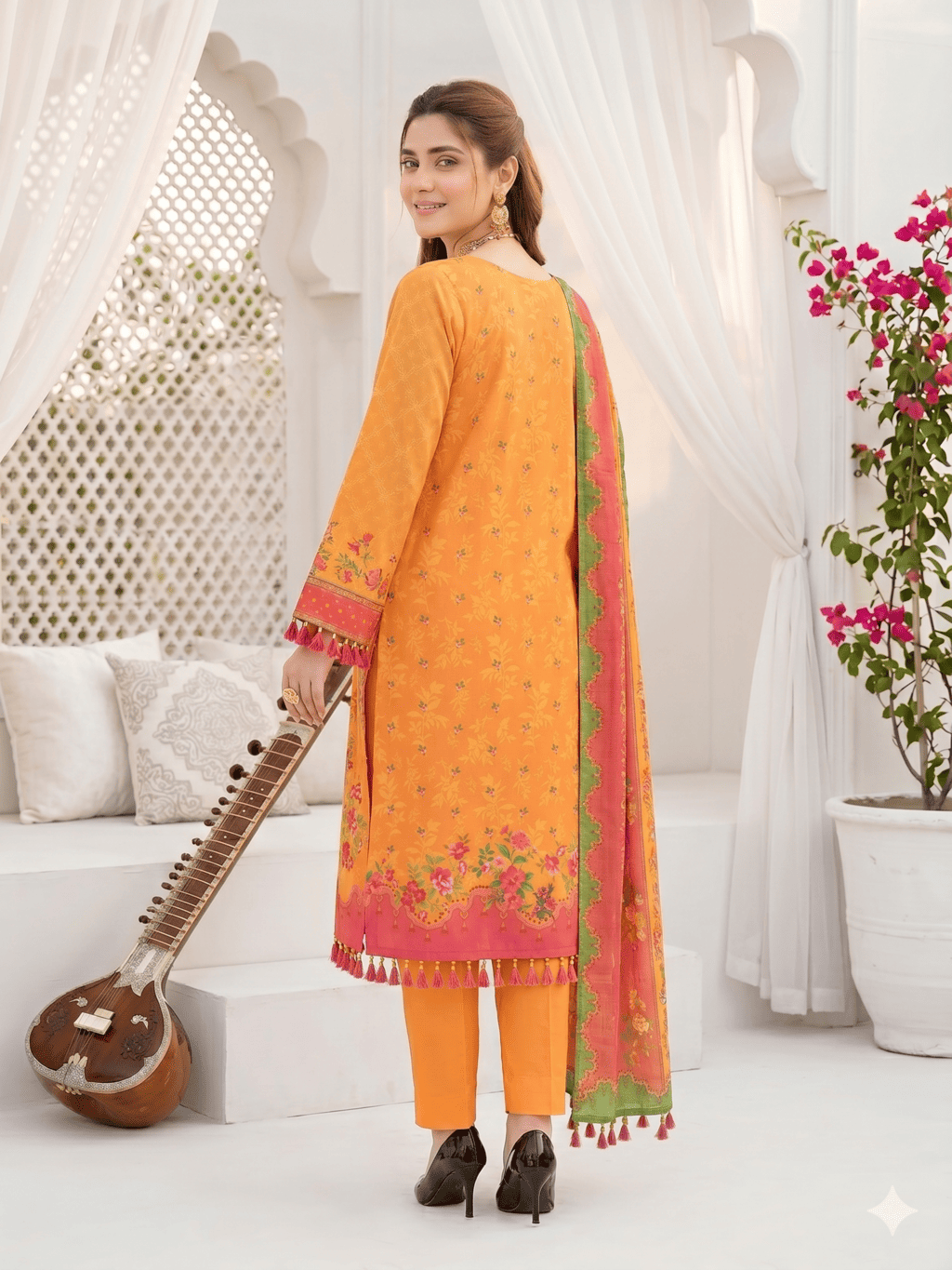 Unstitched Printed Lawn 3 Piece Suit