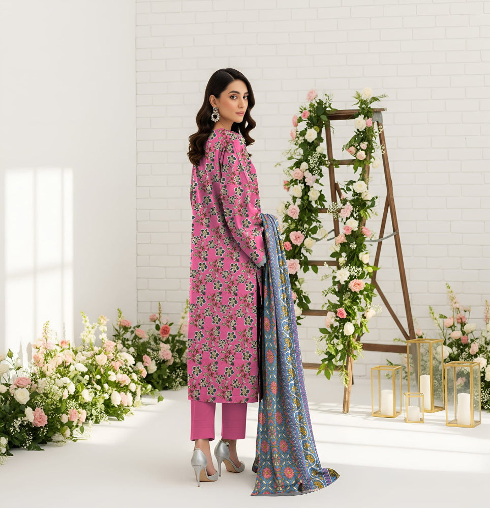 Unstitched Printed Lawn 3 Piece