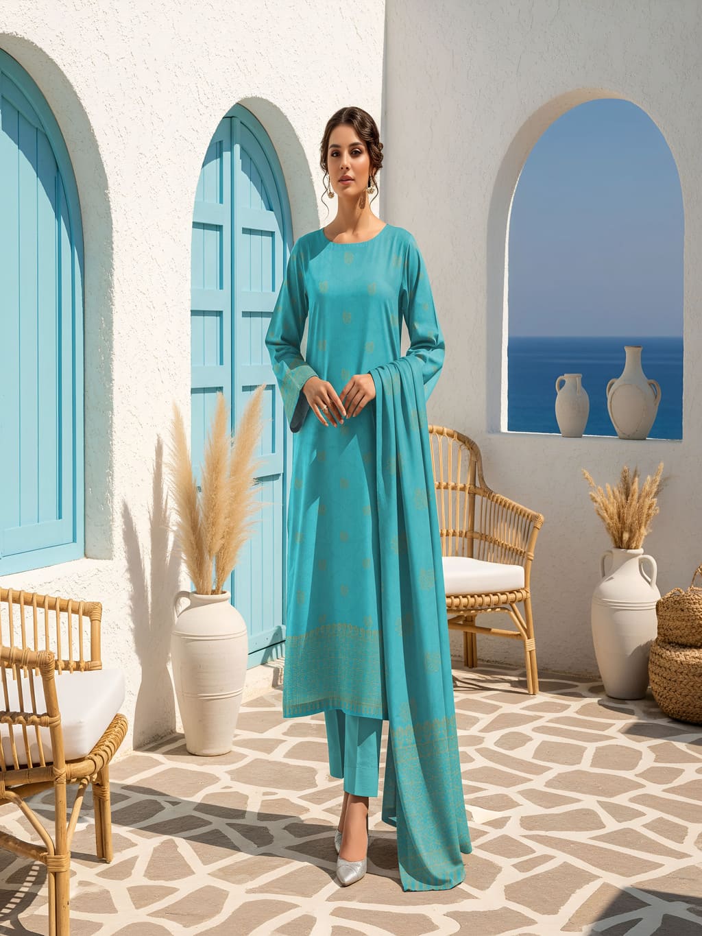 Unstitched Jacquard Brosha 3 Piece