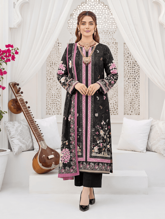 Unstitched Printed Lawn 3 Piece Suit