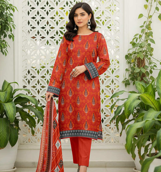 Unstitched Printed Karandi 3 Piece