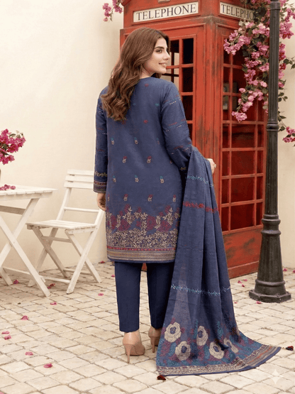 Jacquard Brosha Lawn 3 Piece Suit Unstitched