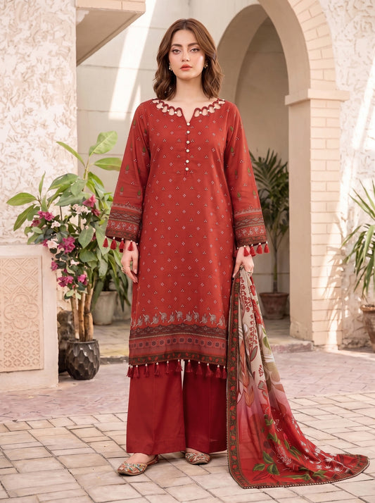 Khumar Vol 2 Printed 3-Piece Suit (Design 7)