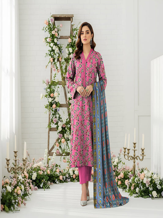 Unstitched Printed Lawn 3 Piece
