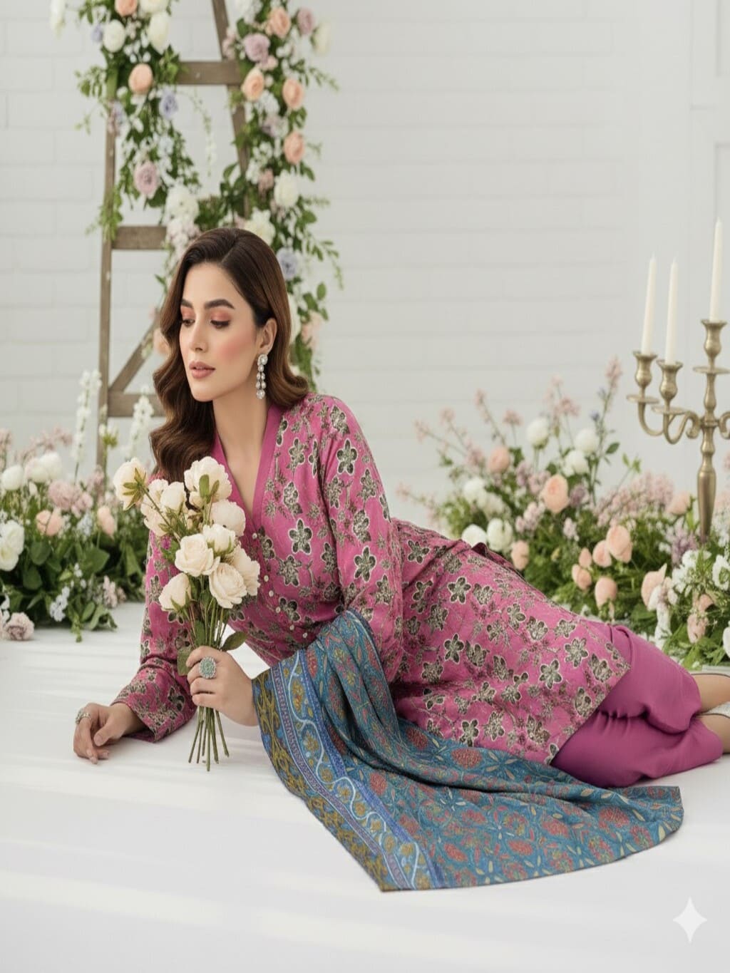 Unstitched Printed Lawn 3 Piece
