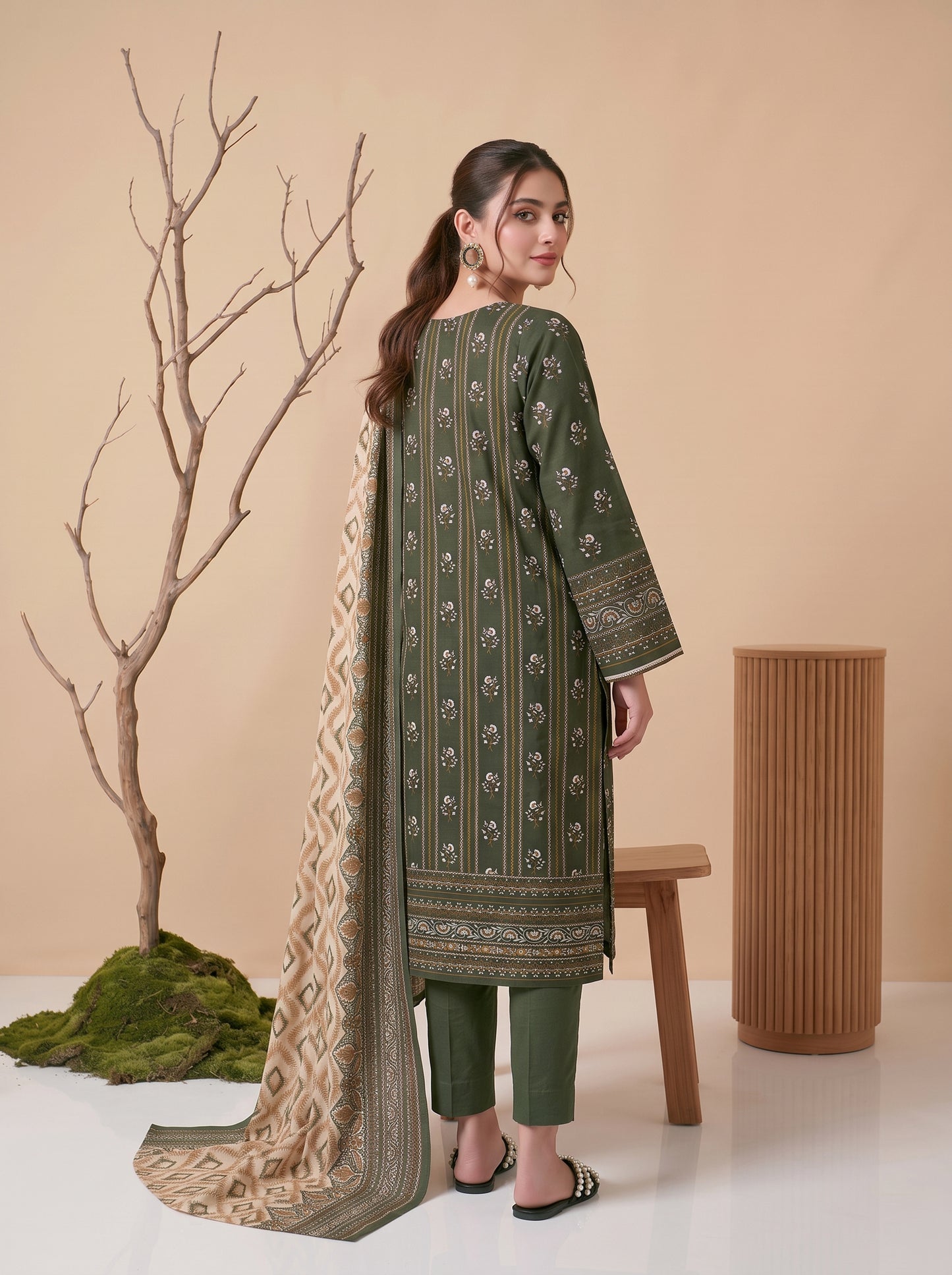 Unstitched Printed Lawn 3 Piece