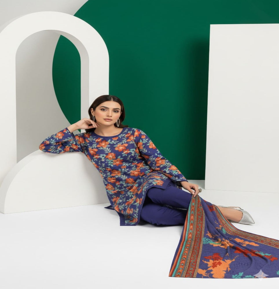 Unstitched Printed Lawn 3 Piece