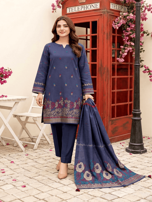 Jacquard Brosha Lawn 3 Piece Suit Unstitched