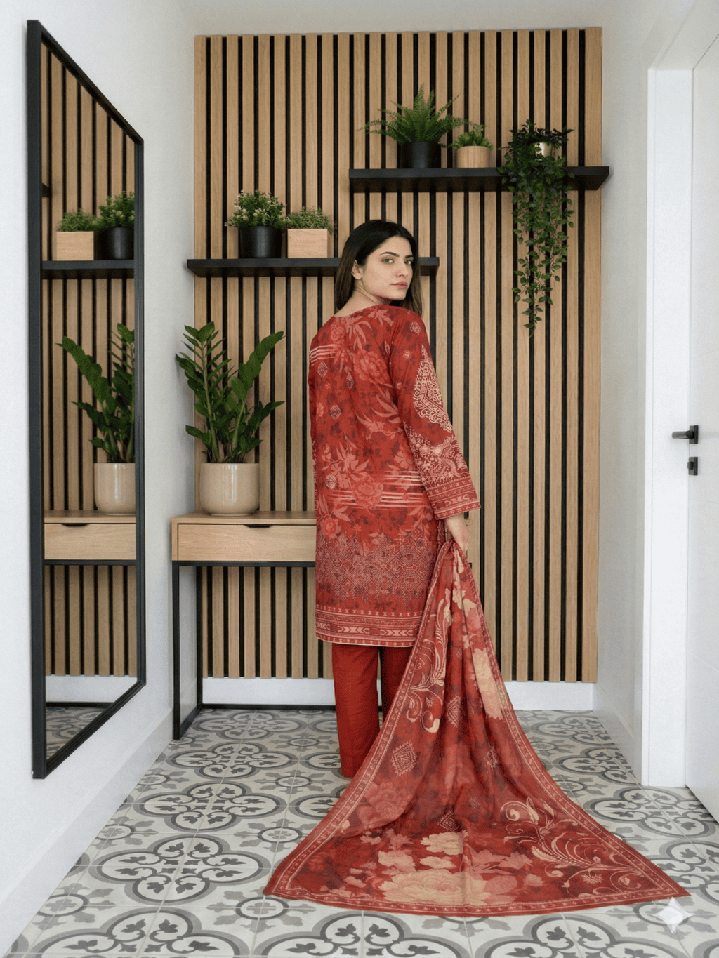 Unstitched Digital Printed Lawn 3 Piece