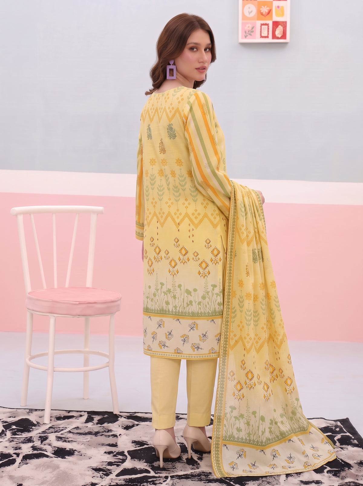 Areeqa Vol 1 Printed 3-Piece Suit (Design 7)