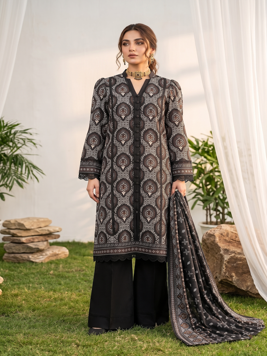 Unstitched Printed Lawn 3 Piece Suit
