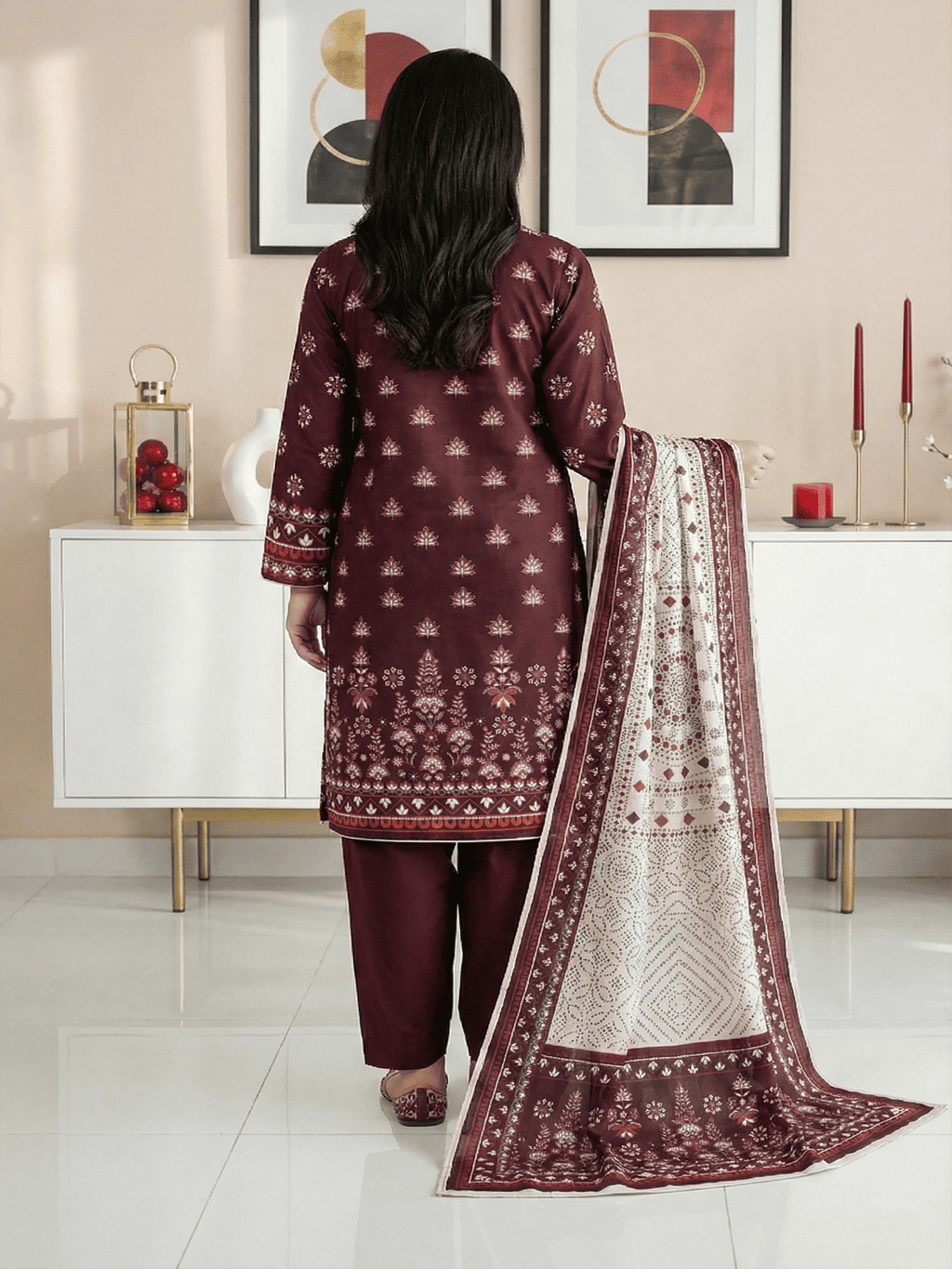 Unstitched Printed Lawn 3 Piece
