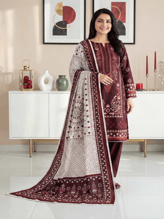 Unstitched Printed Lawn 3 Piece