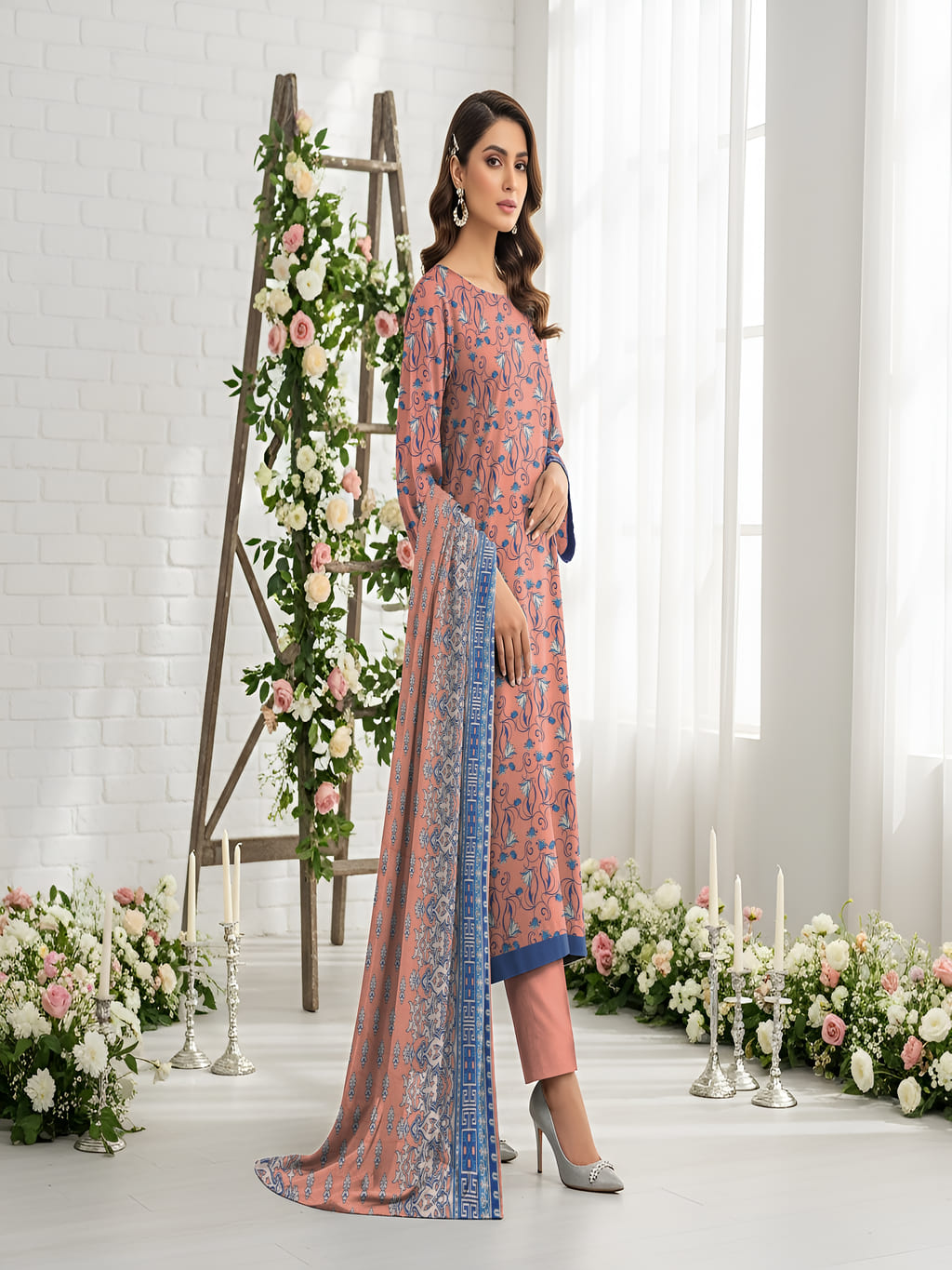 Unstitched Printed Lawn 3 Piece