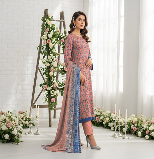 Unstitched Printed Lawn 3 Piece