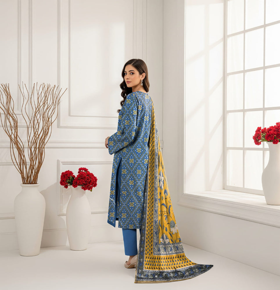 Unstitched Printed Lawn 3 Piece