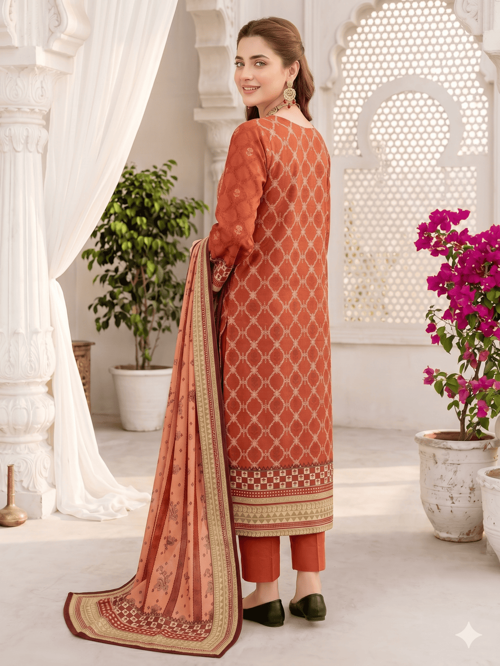 Unstitched Printed Lawn 3 Piece Suit