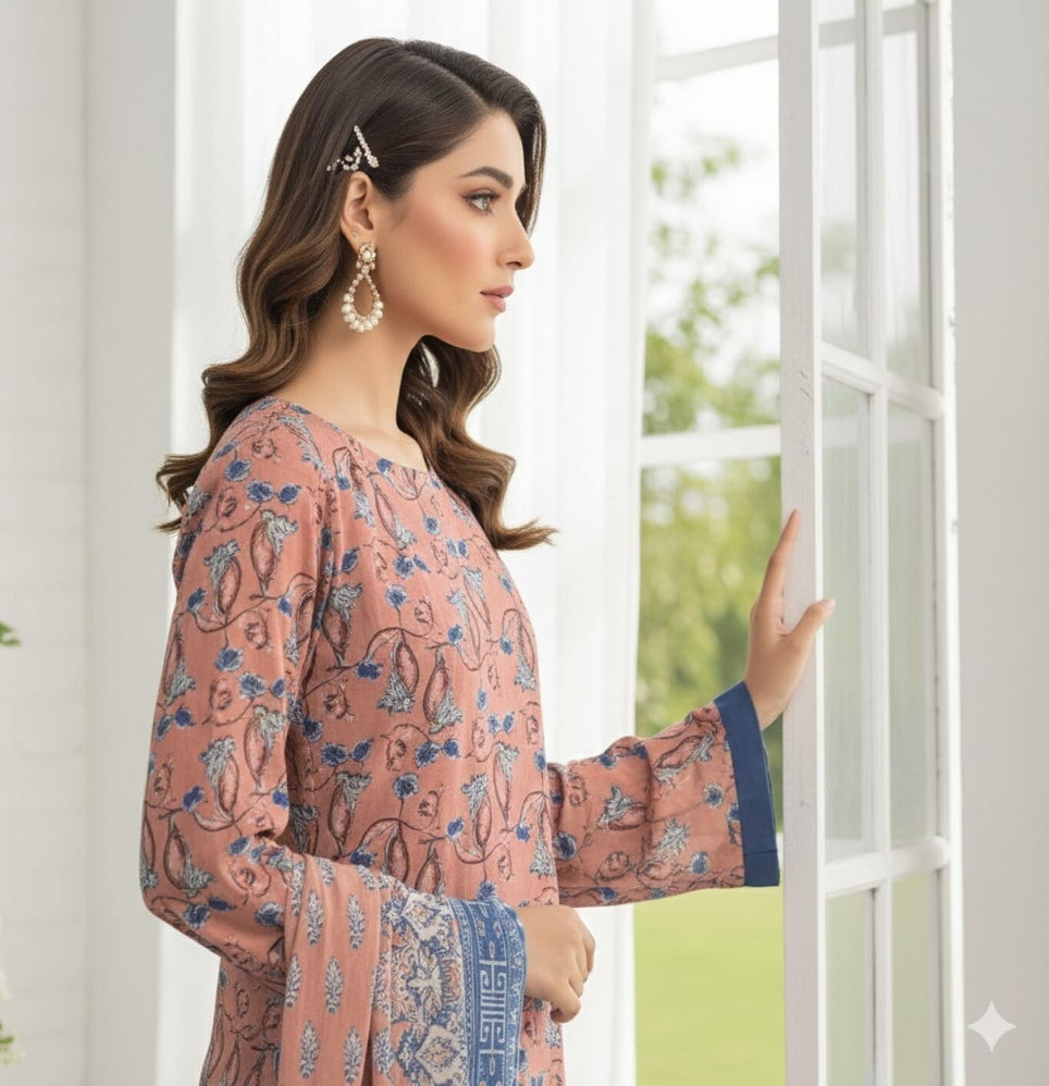 Unstitched Printed Lawn 3 Piece
