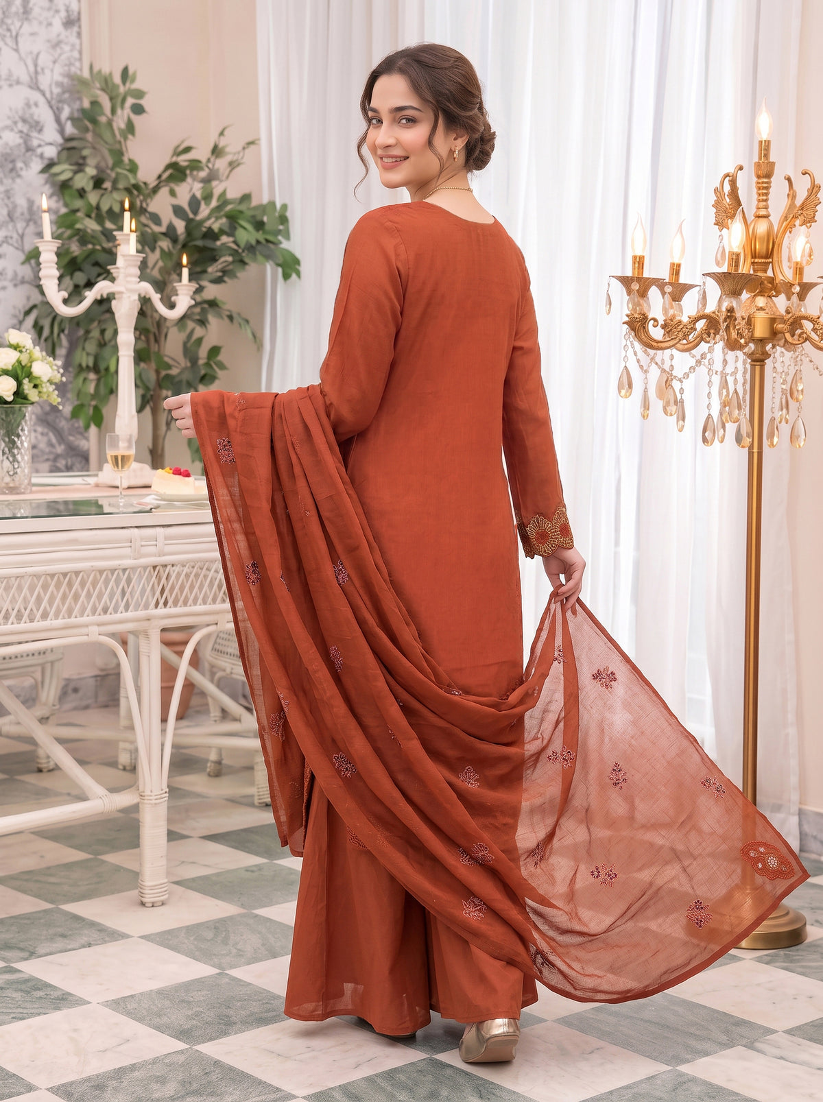 Abraj – 3 Piece Embroidered Suit