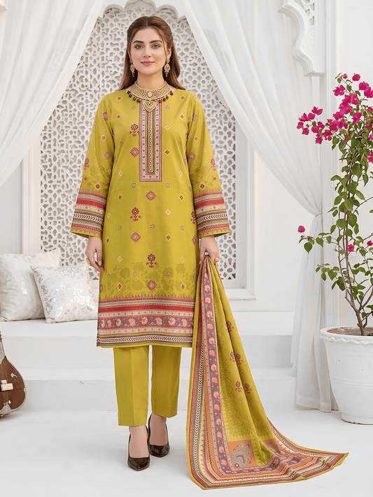 Unstitched Printed Lawn 3 Piece Suit