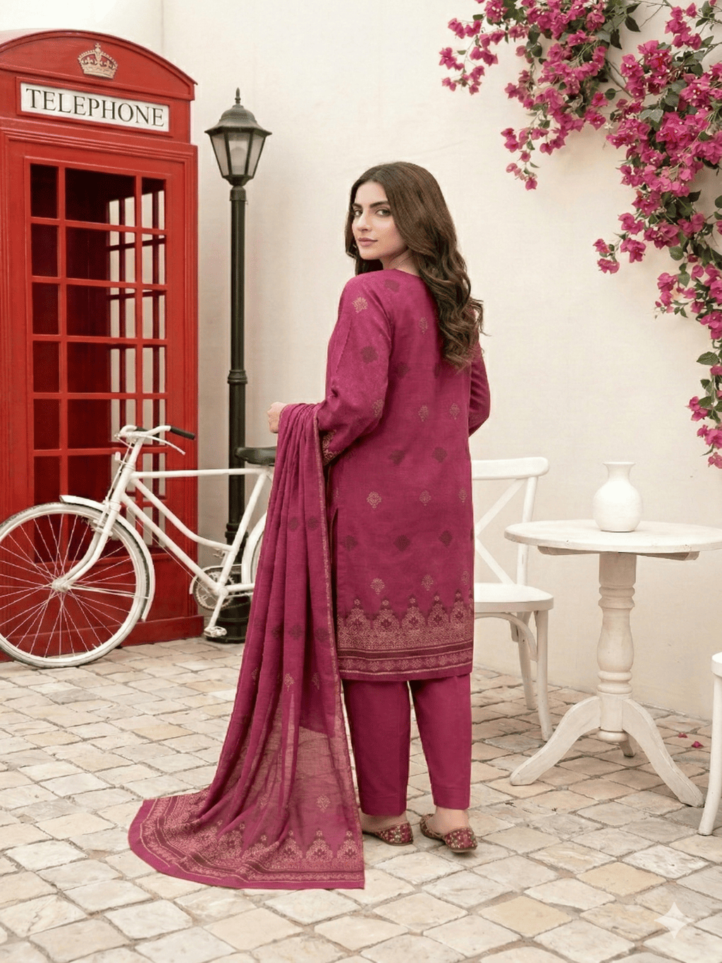 Jacquard Brosha Lawn 3 Piece Suit Unstitched