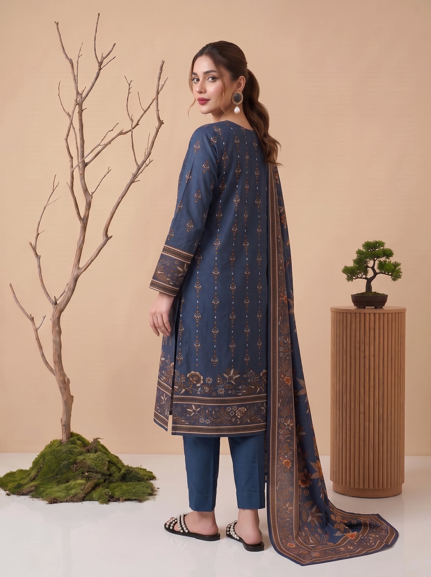Unstitched Printed Lawn 3 Piece