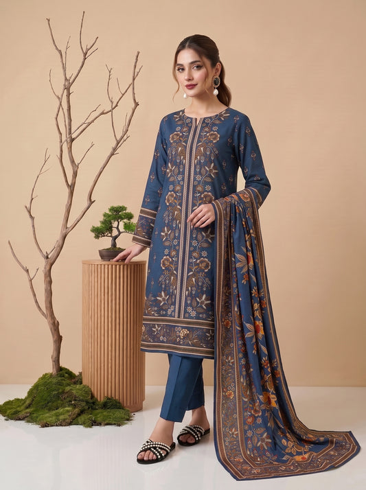 Unstitched Printed Lawn 3 Piece