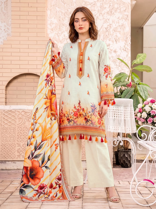 Khumar Vol 2 Printed 3-Piece Suit (Design 4)
