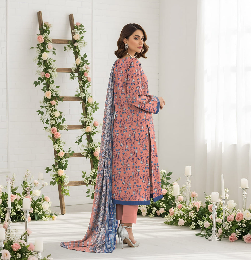 Unstitched Printed Lawn 3 Piece