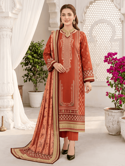 Unstitched Printed Lawn 3 Piece Suit