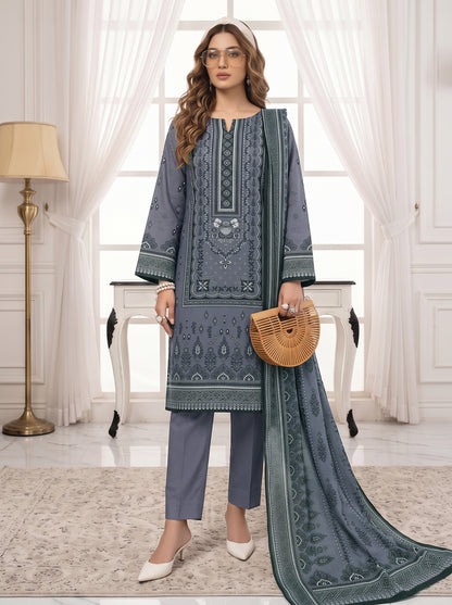 Unstitched Printed Lawn 3 Piece