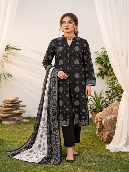 Unstitched Printed Lawn 3 Piece Suit