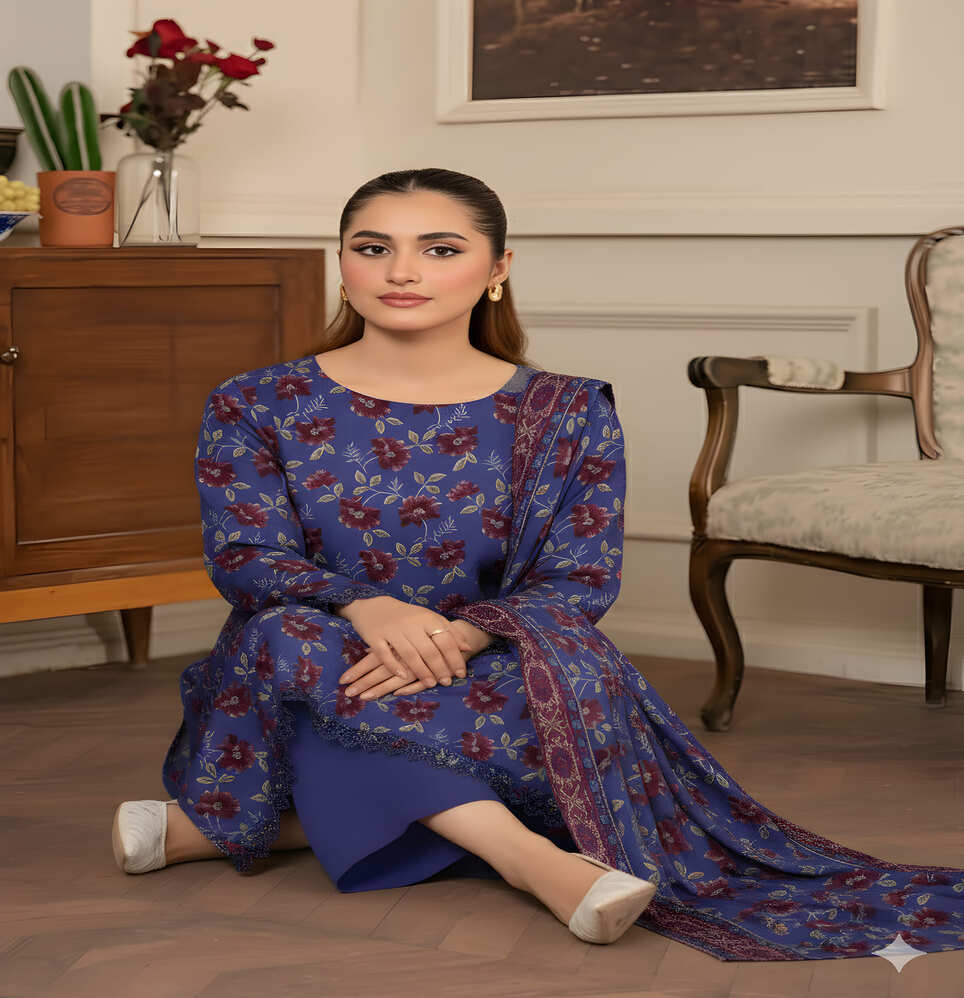 Unstitched Printed Lawn 3 Piece
