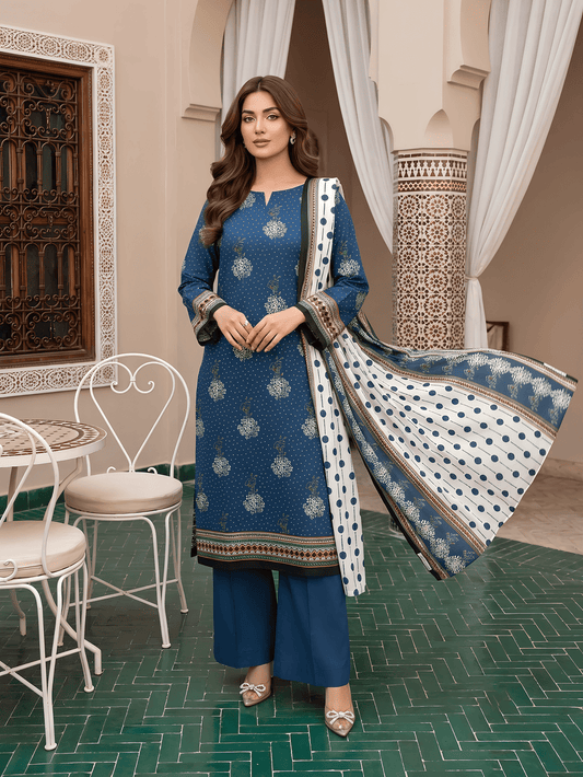Unstitched Printed Lawn 3 Piece