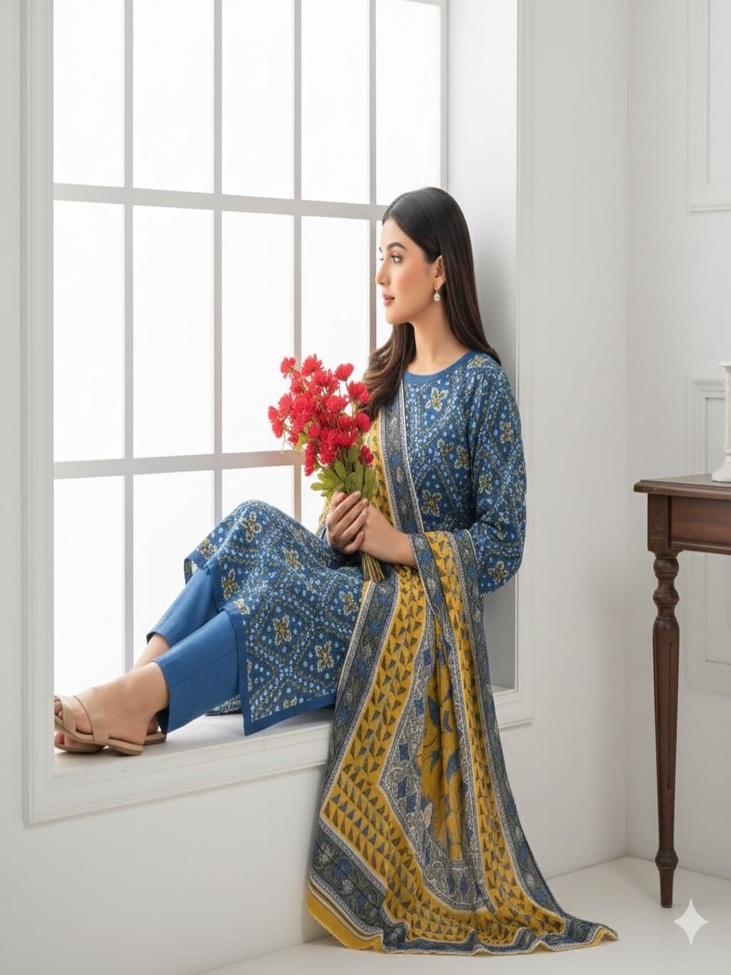Unstitched Printed Lawn 3 Piece