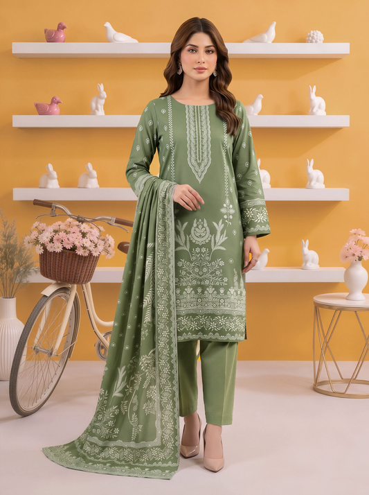 Gul-e-Saher – 3 Piece Printed Lawn Suit