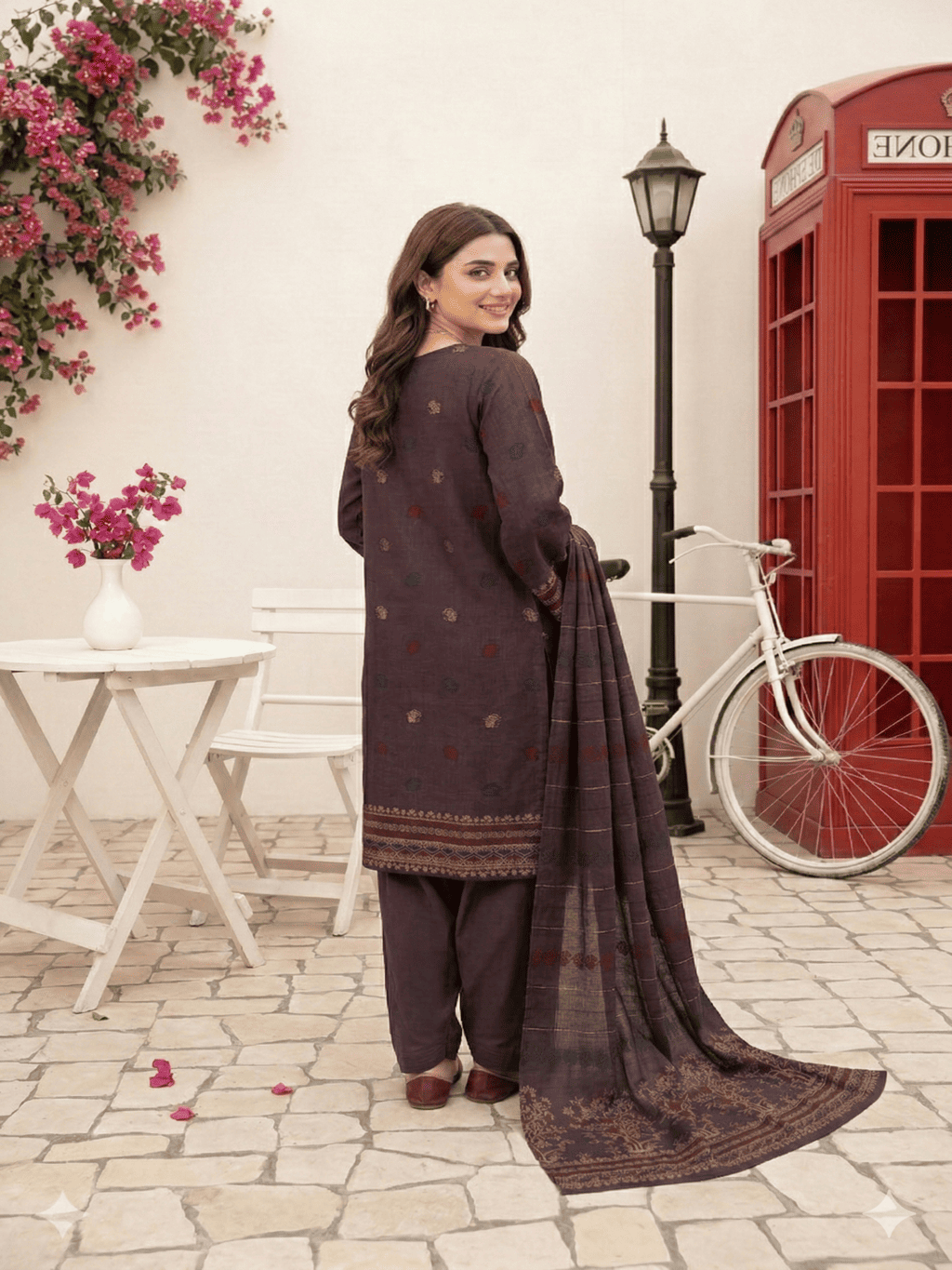 Jacquard Brosha Lawn 3 Piece Suit Unstitched