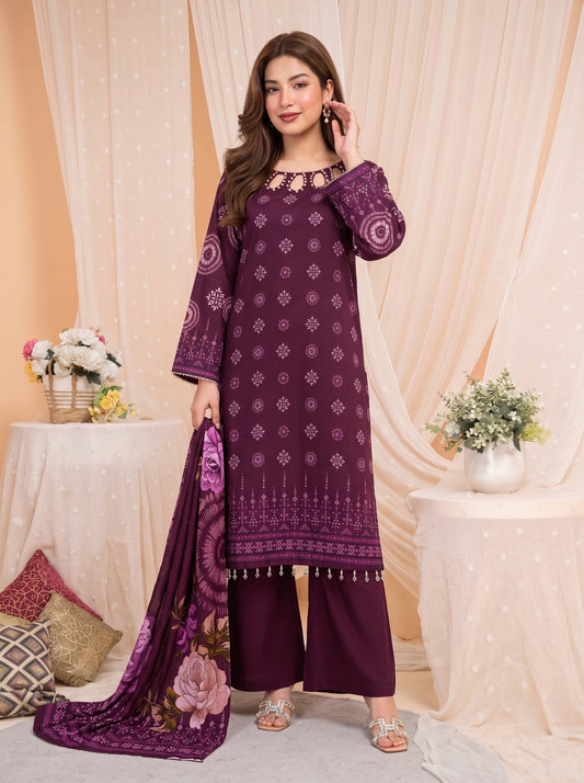Khumar Vol 1 Printed 3-Piece Suit (Design 7)