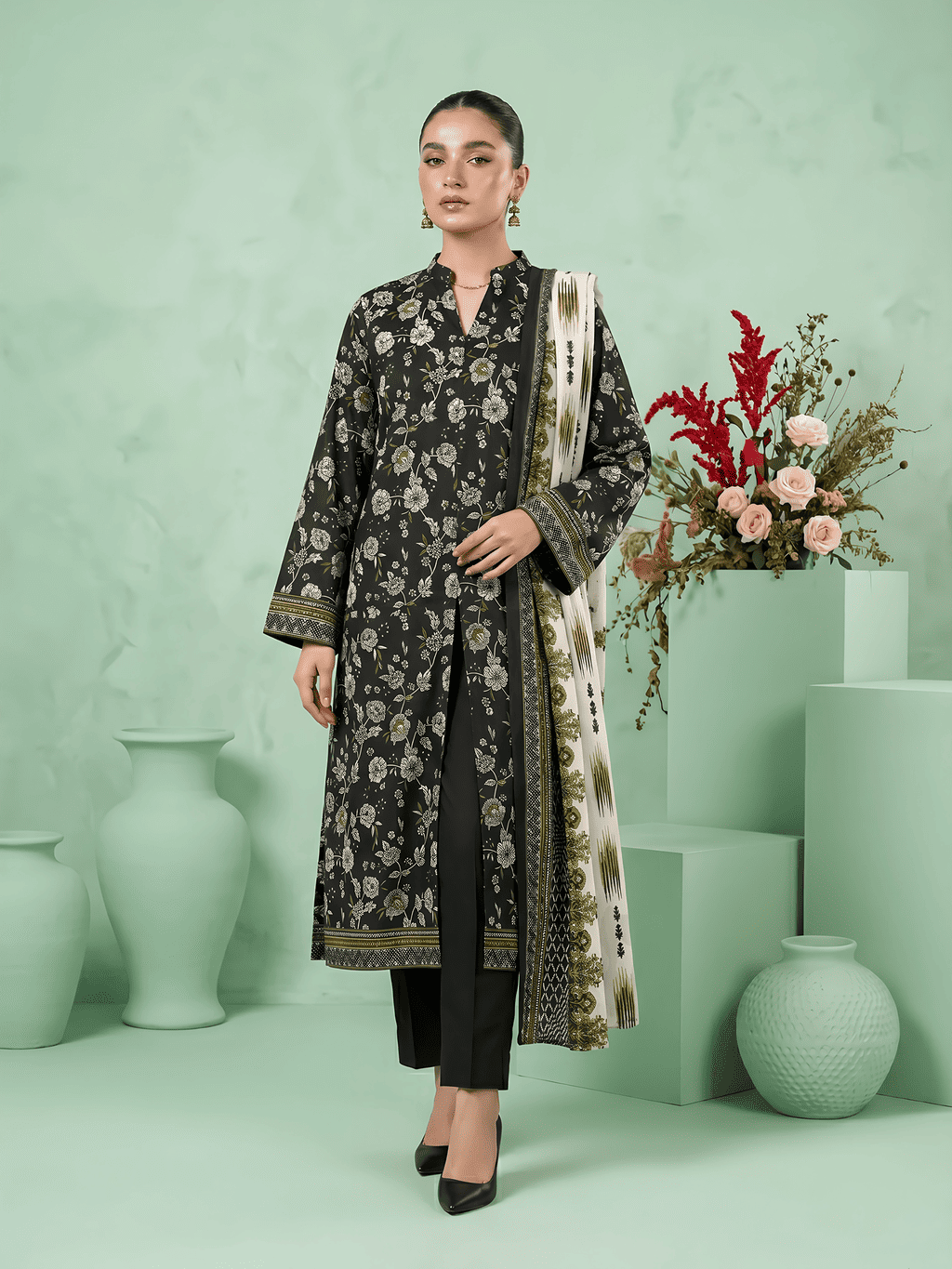 Unstitched Printed Lawn 3 Piece